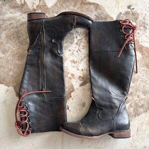 Freebird Cyn Sz 8 Women's Tall Lace-Up Leather Riding Boots - Dark Brown